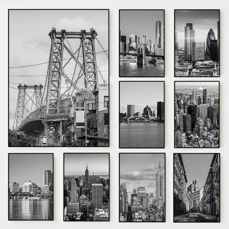Photography New York - (2D Kanvas Tablo) Siyah Beyaz New
