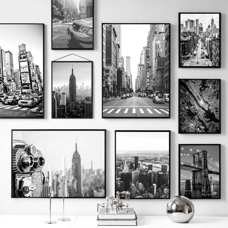 Photography New York - 1 adet çerçevesiz tuval boyama New