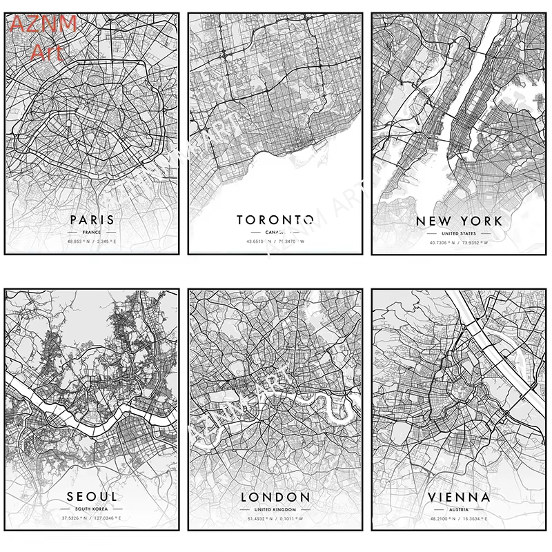 Şehir Haritası Sanat Eseri Pos - Photography New York incelemesi ve fiyatı