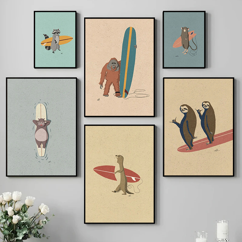 Vintage karikatür sörf hayvanl - Photography Duck incelemesi ve fiyatı